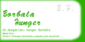 borbala hunger business card