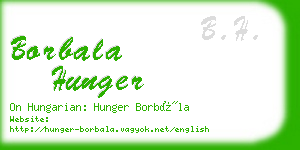 borbala hunger business card